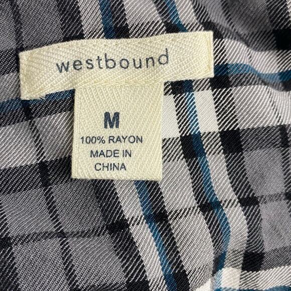 Westbound Women's Plaid Tunic Length Top with Accentuated Waist Size Medium - Picture 5 of 6